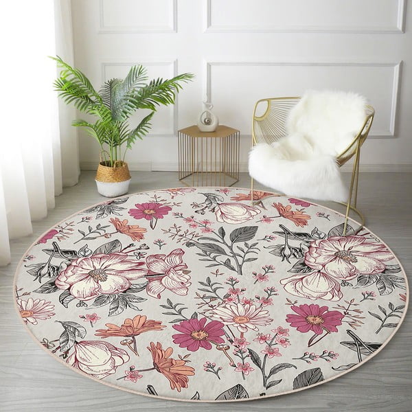 Tappeto rotondo lavabile adatto ai robot aspirapolvere ø 80 cm Comfort - Mila Home-image-3