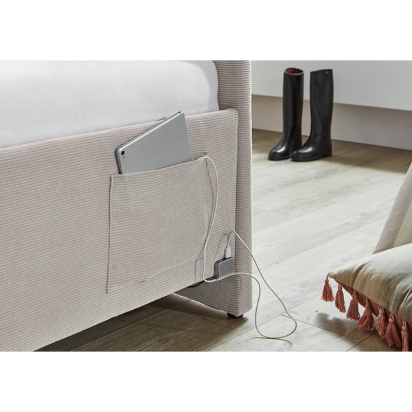 Letto da bambini con sponde beige imbottito rete non inclusa 120x200 cm Cool – Meise Möbel-image-4