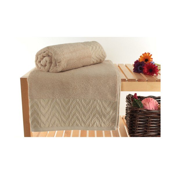 Set di 2 asciugamani Kepl marroni - Foutastic