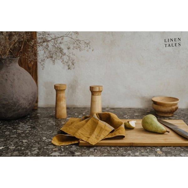 Asciugamano di lino 65x65 cm Amber Bronze Stripes - Linen Tales-image-2