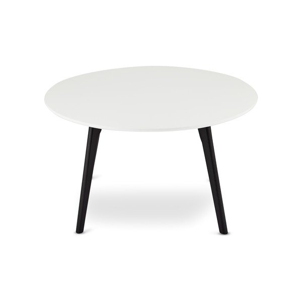 Tavolino bianco e nero con gambe in rovere , Ø 80 cm Life - Furnhouse-image-1