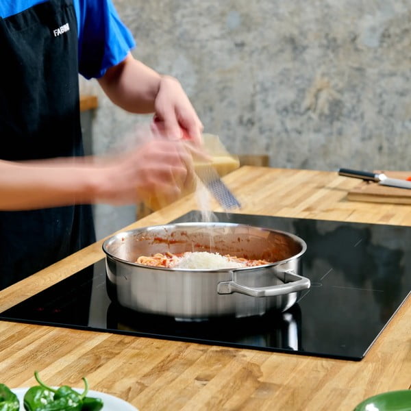 Padella in acciaio inox con coperchio ø 28 cm tegame Lucca 3.0 – FABINI-image-1