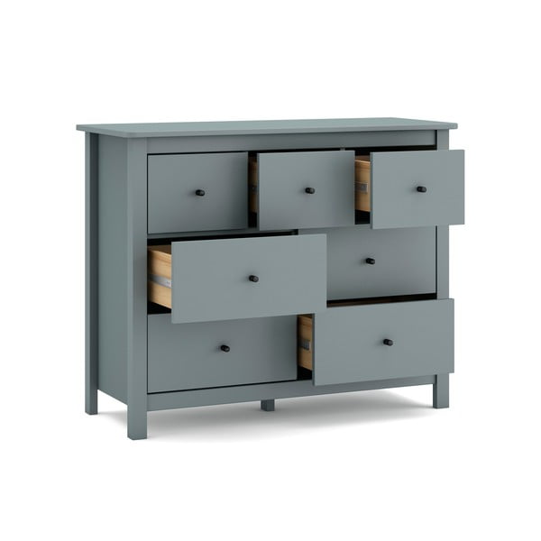 Cassettiera verde polveroso in pino massiccio 110x80x40 cm Misti – Marckeric-image-4