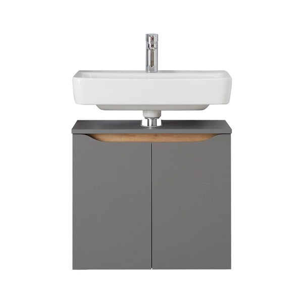 Mobile sospeso grigio sotto il lavabo 60x53 cm Set 357 - Pelipal-image-4