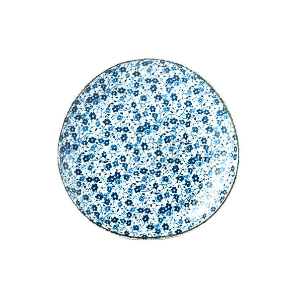 Piatto in ceramica blu e bianca Daisy, ø 19 cm Blue Daisy - MIJ