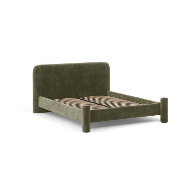 Letto matrimoniale imbottito verde con rete inclusa 140x200 cm Vera – Micadoni -image-1