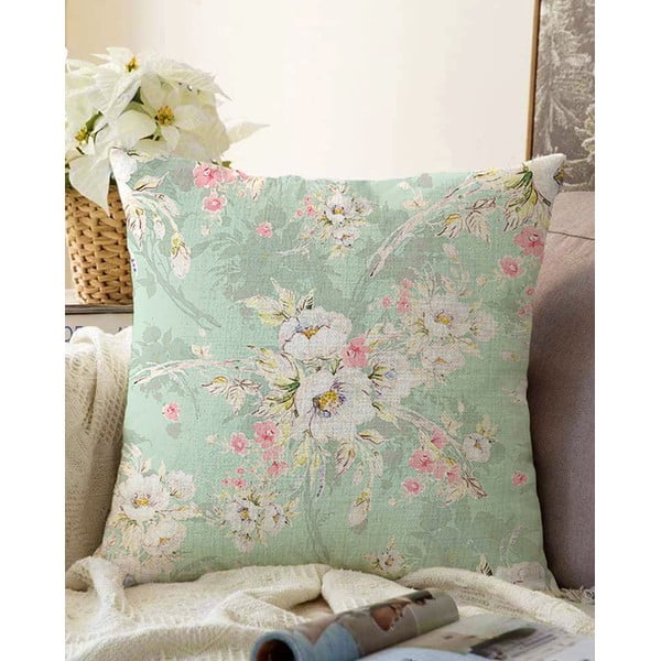 Federa verde in misto cotone Blossom, 55 x 55 cm - Minimalist Cushion Covers