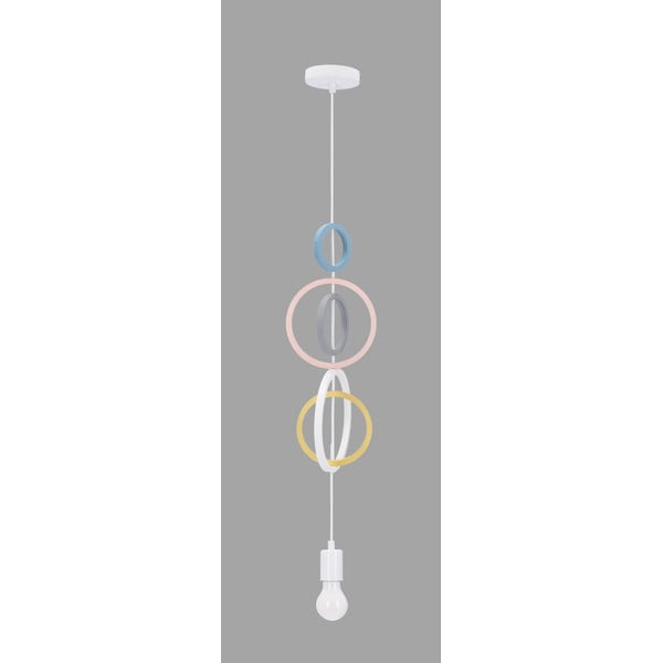 Lampada per bambini bianca e rosa con paralume in metallo Single - Candellux Lighting-image-1