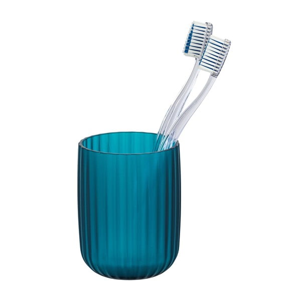 Bicchiere per spazzolino da denti blu petrolio Agropoli - Wenko-image-1