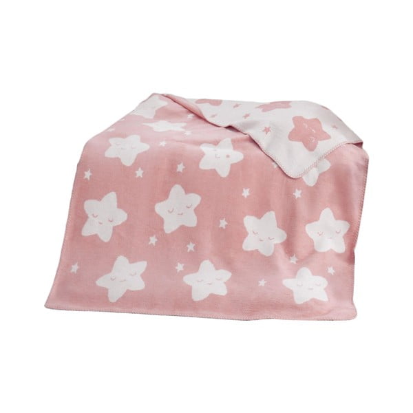 Coperta per bambini rosa in vello 100x120 cm Star – Mijolnir