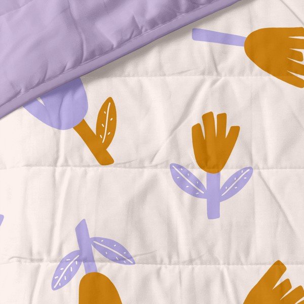 Copriletto trapuntato viola e beige 240x260 cm Real love - Aware-image-3
