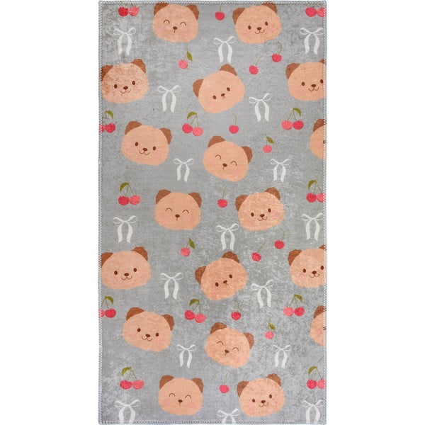 Tappeto per bambini grigio e marrone lavabile 60x100 cm Cute Teddies – Vitaus