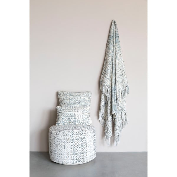 Plaid di cotone blu, 130 x 170 cm Liv - White Label-image-4