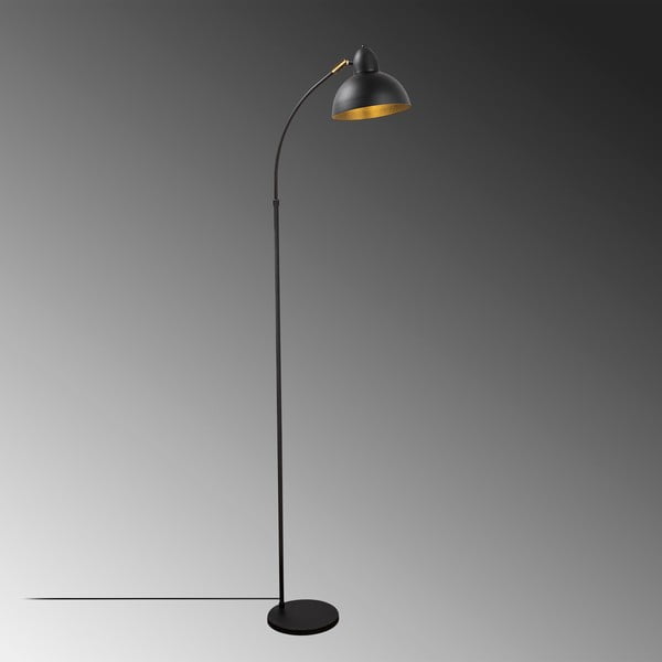 Lampada da terra nera con paralume in metallo (altezza totale 162 cm) Varzan – Opviq lights-image-4
