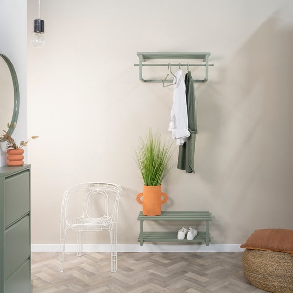 Scarpiera verde polveroso in metallo da parete 71x26x34 cm Marco – Spinder Design-image-1