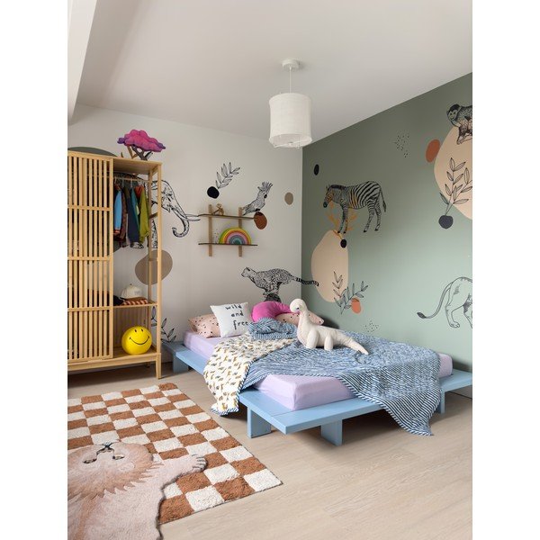 Letto matrimoniale azzurro in legno di pino con griglia 140x200 cm Japan - Karup Design-image-4