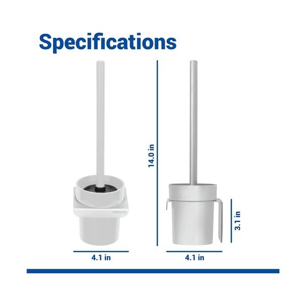Scopino WC senza foratura bianco in plastica con aggancio Turbo-loc Lizan – Wenko-image-3