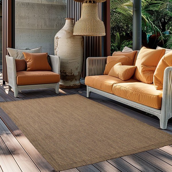 Tappeto da interno/esterno di colore naturale 80x150 cm Giza 1410 – Ayyildiz Carpets-image-1