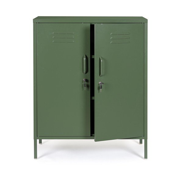 Armadietto verde scuro in metallo con chiusura a chiave 80x101,5x40 cm Cambridge – Yes Everyday-image-3