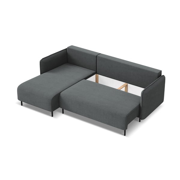 Divano angolare grigio scuro allungabile/con contenitore (con penisola a sinistra) Luana – Makamii-image-4