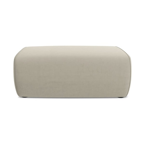 Poggiapiedi beige con rivestimento in velluto Kapua – Makamii