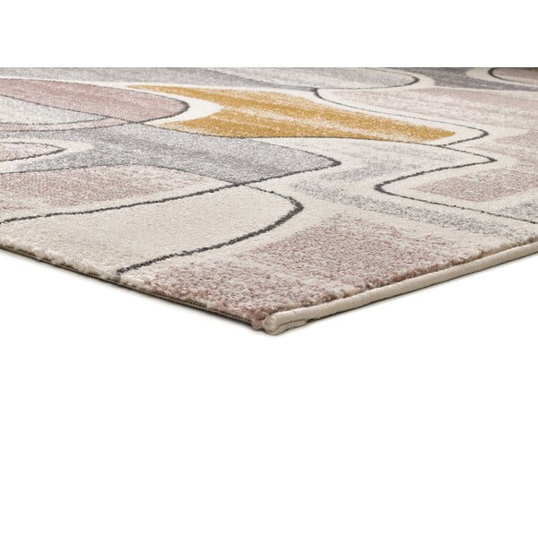 Tappeto giallo e crema 135x190 cm Ashley - Universal-image-2