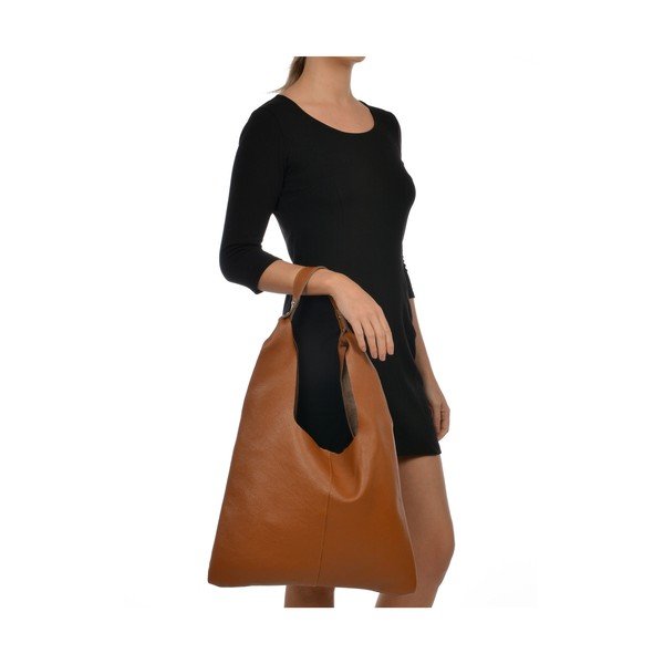 Borsa in pelle marrone cognac - Sofia Cardoni-image-4