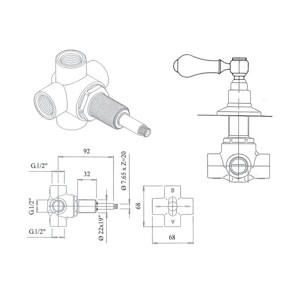 Maniglia dorata da incasso Antea – Sapho-image-1