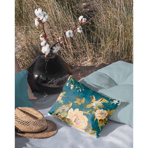 Cuscino Birds blu petrolio, 50 x 35 cm - Tierra Bella-image-1