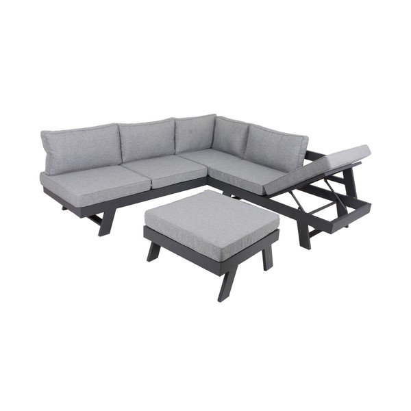 Set di mobili da giardino grigio in alluminio per 4 persone Donna – Garden Pleasure-image-4