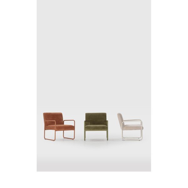 Poltrona verde con rivestimento in ciniglia Vince – MOME-image-1