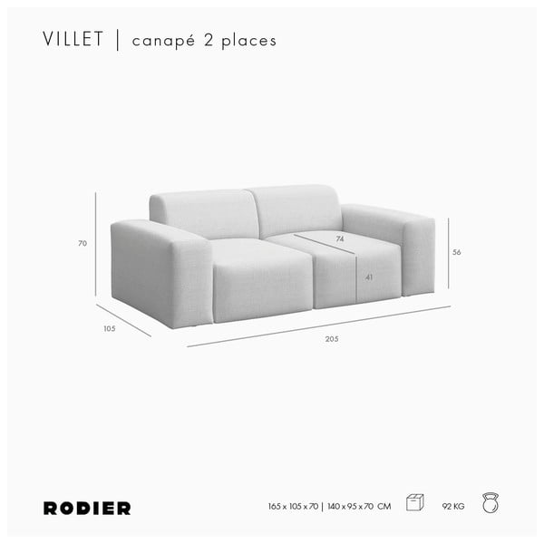 Divano beige 205 cm Villet – Rodier-image-4