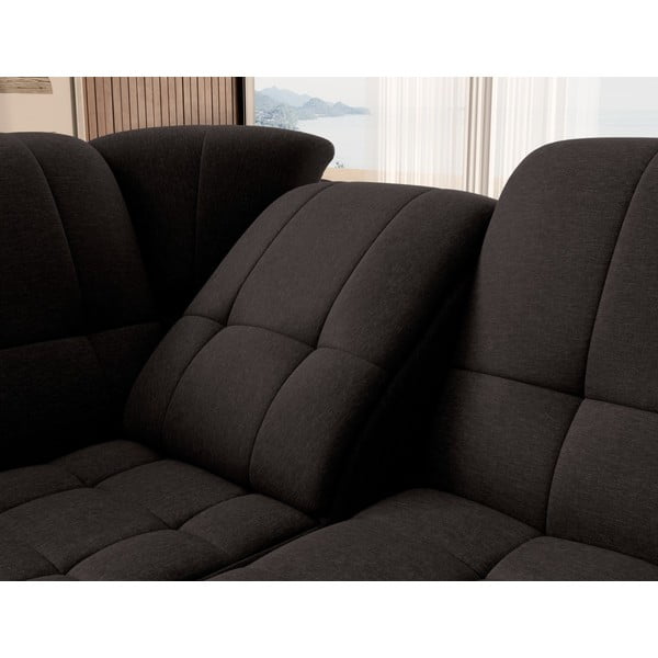 Divano angolare marrone allungabile/con contenitore (con penisola a sinistra/a L) Sado – ELTAP-image-1