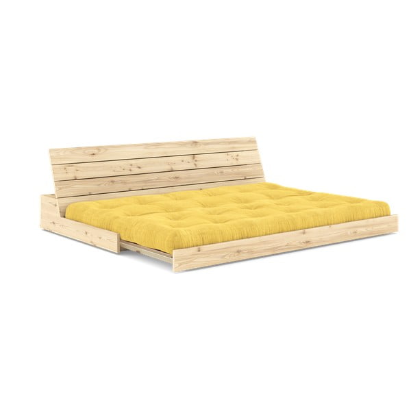 Divano letto in velluto a coste giallo 196 cm Base - Karup Design-image-4