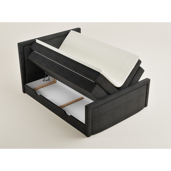 Letto boxspring color antracite con contenitore 200x200 cm Fresco – Maison de Rêve-image-1