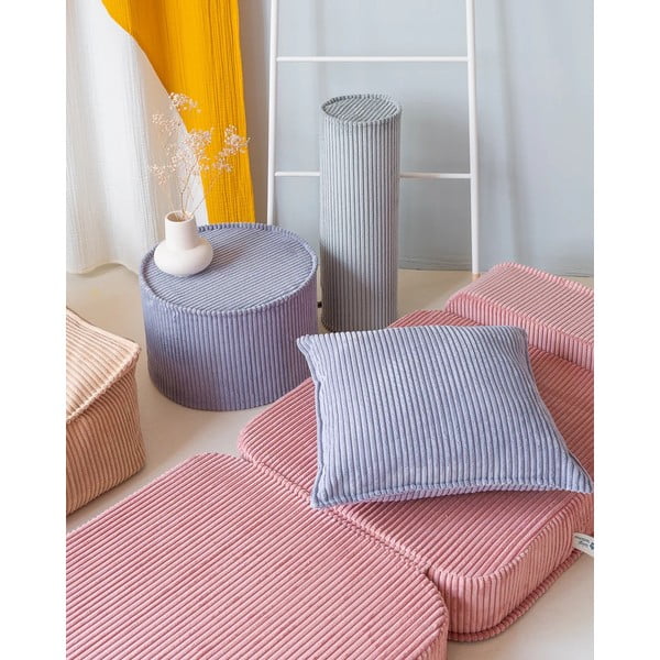 Cuscino per divano da bambini blu con rivestimento in velluto a coste Block – Wigiwama-image-1