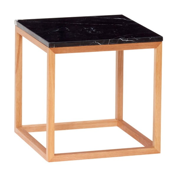 Tavolino in rovere con piano in marmo nero Gedda - Hübsch