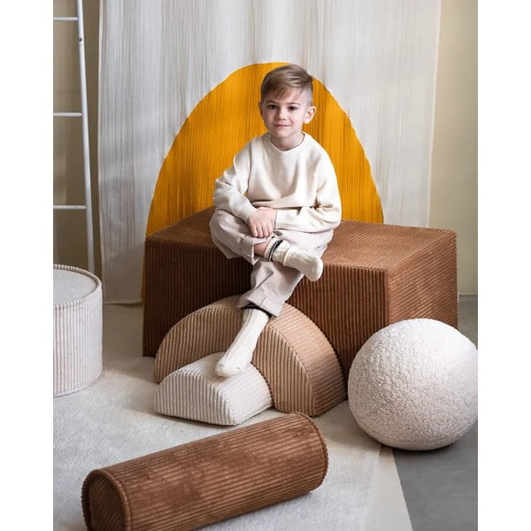 Cuscino per divano da bambini marrone con rivestimento in velluto a coste Roll – Wigiwama-image-2
