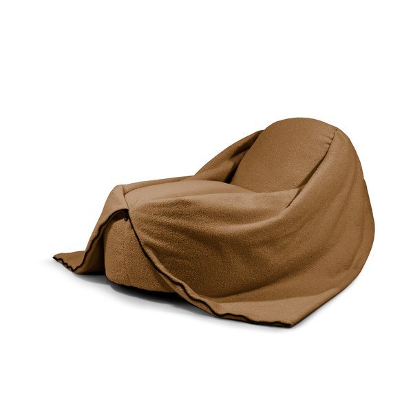 Pouf a sacco per bambini marrone con rivestimento in bouclé Cocoon 100 – SLOWDOWN