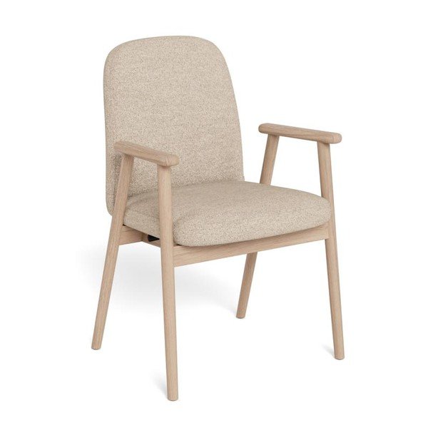 Sedie da pranzo in set beige imbottito con braccioli 2 pz Calvin – Actona