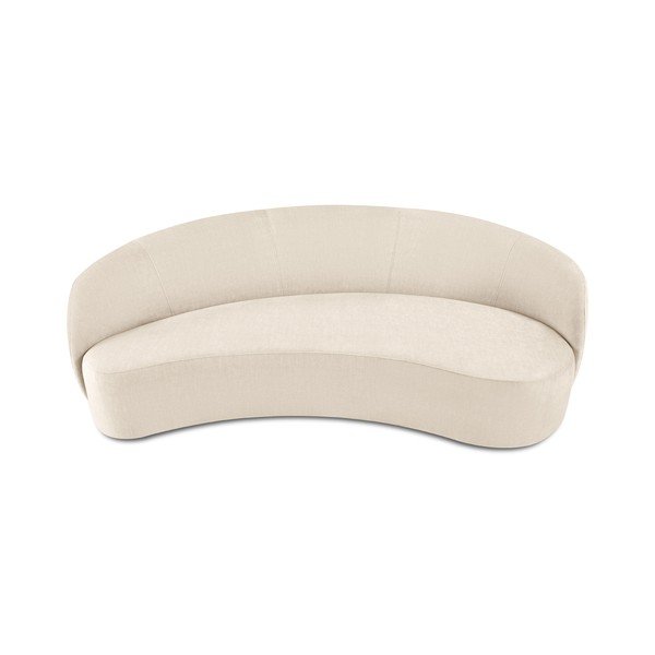 Divano asimmetrico in velluto beige, a destra Debbie - Mazzini Sofas