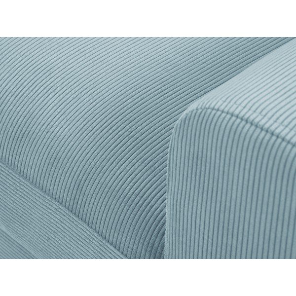 Divano letto angolare in velluto a coste azzurro, angolo sinistro Jazz - Kooko Home-image-1