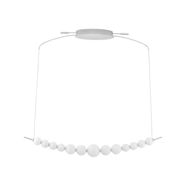 Lampadario LED bianco/color argento lucido in metallo con paralume in vetro con intensità regolabile Perla – Nova Luce