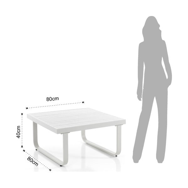 Tavolino in alluminio bianco 80x80 cm Ischia - Tomasucci-image-1