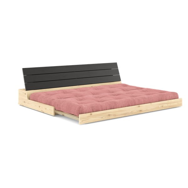 Divano letto in velluto a coste rosa 196 cm Base - Karup Design-image-4