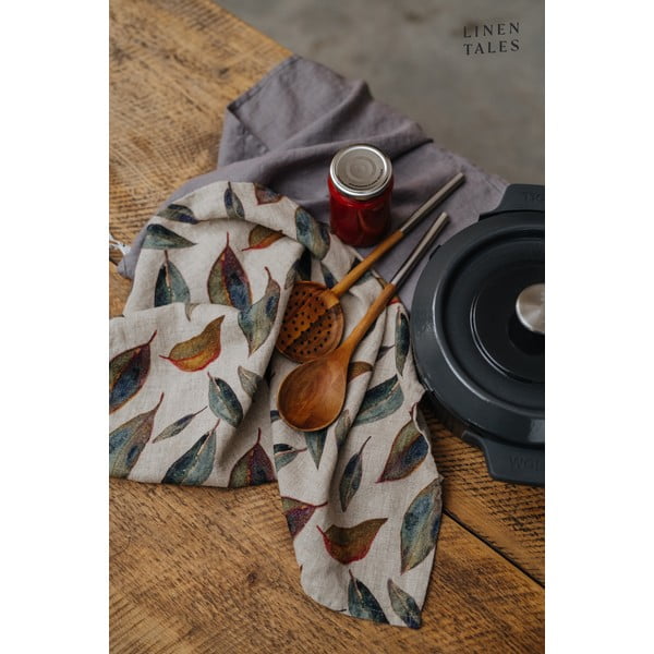 Asciugamano di lino 65x65 cm Golden Fall - Linen Tales-image-1