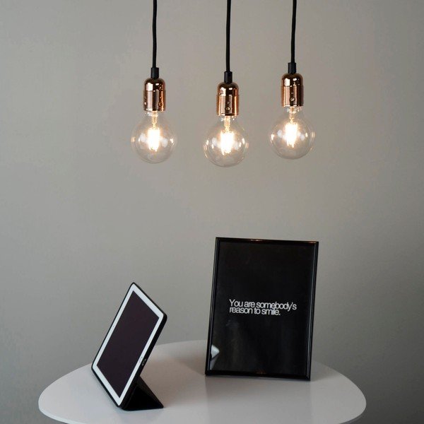 Lampada a sospensione nero/arancio con paralume in metallo ø 4 cm Uno - Sotto Luce-image-1