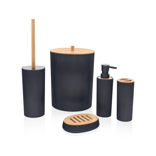 Set di accessori da bagno in acciaio nero - Foutastic