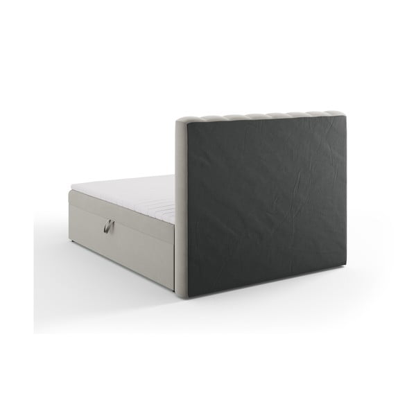 Letto boxspring grigio con contenitore 160x200 cm Gina - Milo Casa-image-4
