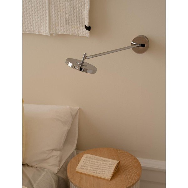 Lampada da parete LED color argento lucido con alimentazione a corrente con struttura flessibile/con intensità regolabile ø 15 cm Asteria Wall Long – UMAGE-image-1